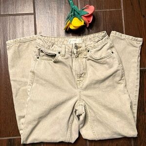 Top Shop Petite Tan Denim Mom Jeans